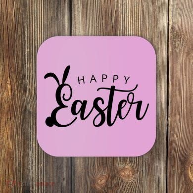 Happy Easter Bunny Holiday Coaster