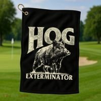 Hog Exterminator Boar Hunting Wild Hog Hunter Golf Towel thumb 1