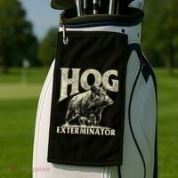 Hog Exterminator Boar Hunting Wild Hog Hunter Golf Towel thumb 2