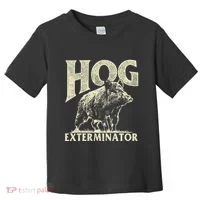 Hog Exterminator Boar Hunting Wild Hog Hunter Toddler T-Shirt thumb 0
