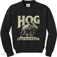 Hog Exterminator Boar Hunting Wild Hog Hunter Kids Sweatshirt thumb 0