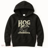 Hog Exterminator Boar Hunting Wild Hog Hunter Kids Hoodie thumb 0