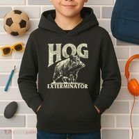 Hog Exterminator Boar Hunting Wild Hog Hunter Kids Hoodie thumb 2