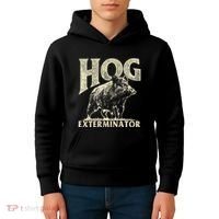 Hog Exterminator Boar Hunting Wild Hog Hunter Kids Hoodie thumb 4