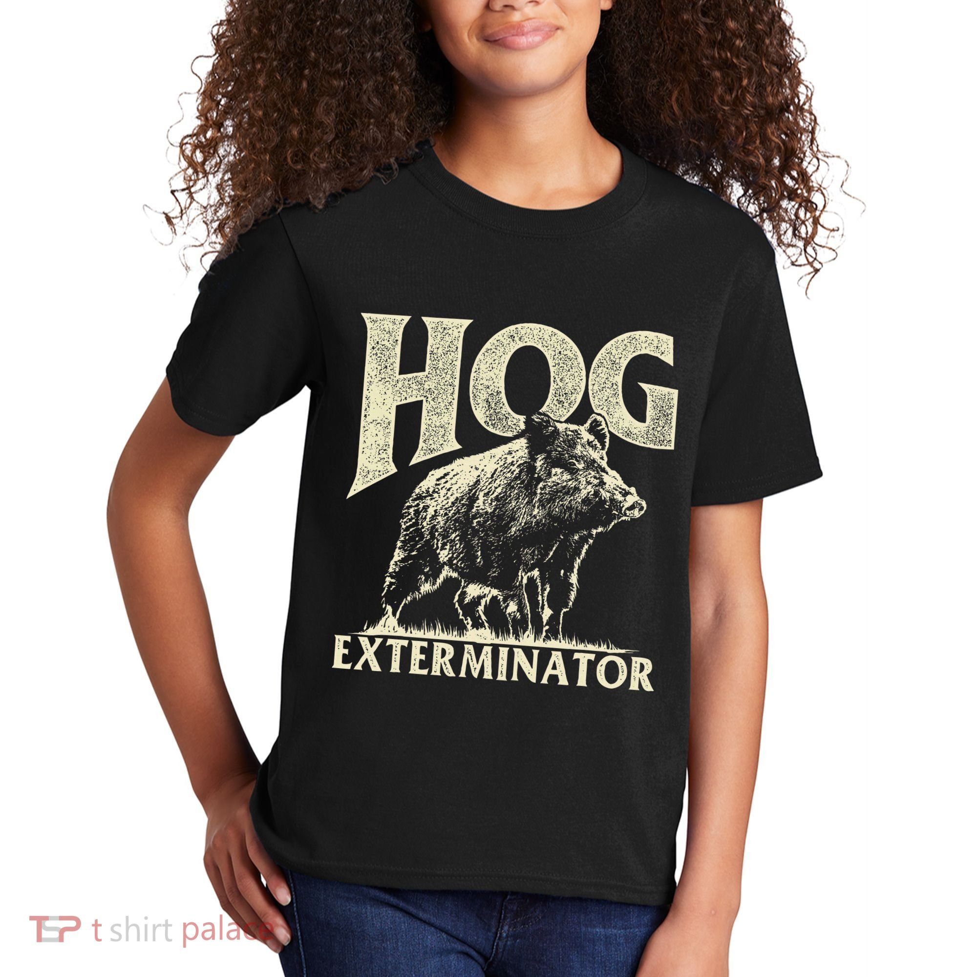 Hog Exterminator Boar Hunting Wild Hog Hunter Kids T-Shirt