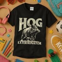 Hog Exterminator Boar Hunting Wild Hog Hunter Kids T-Shirt thumb 3