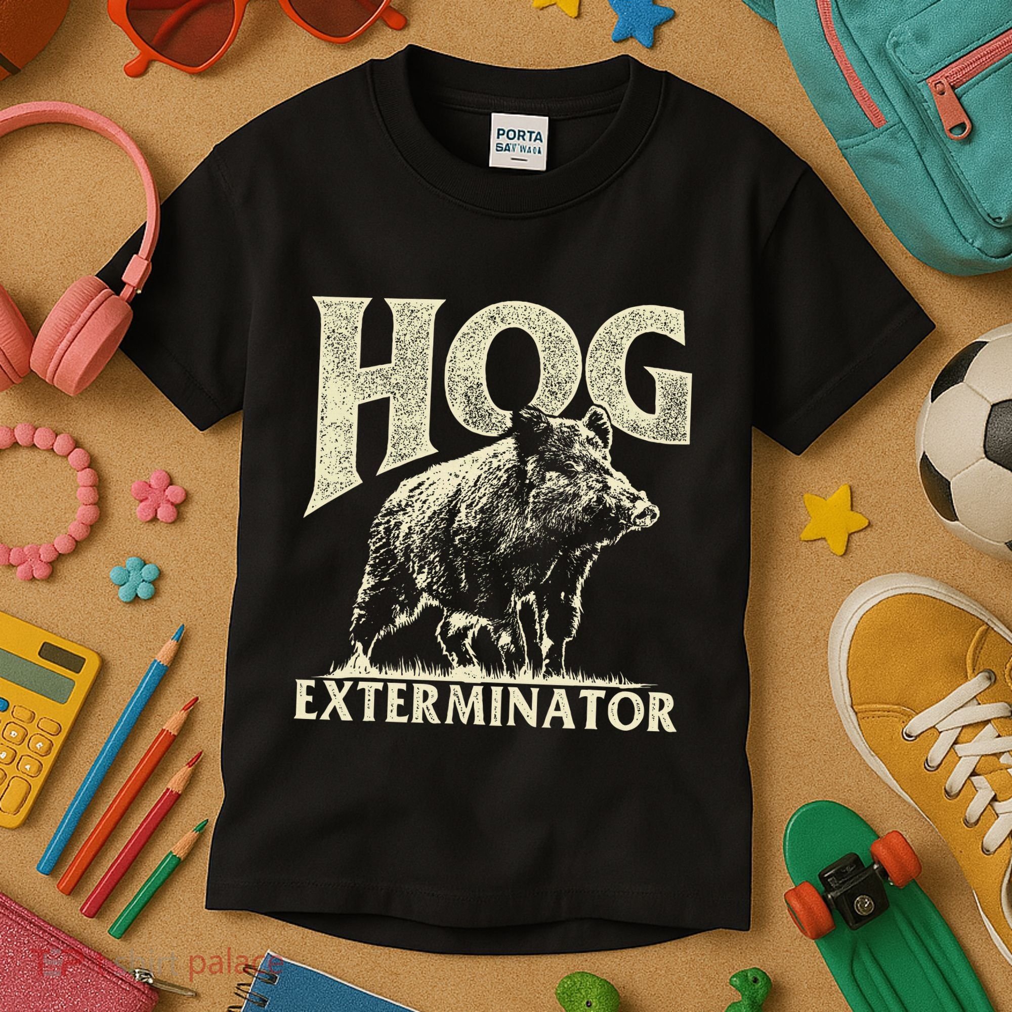 Hog Exterminator Boar Hunting Wild Hog Hunter Kids T-Shirt