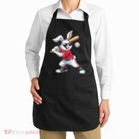 Happy Easter Bunny Playing Baseball Easter Sport Gift Apron thumb 2