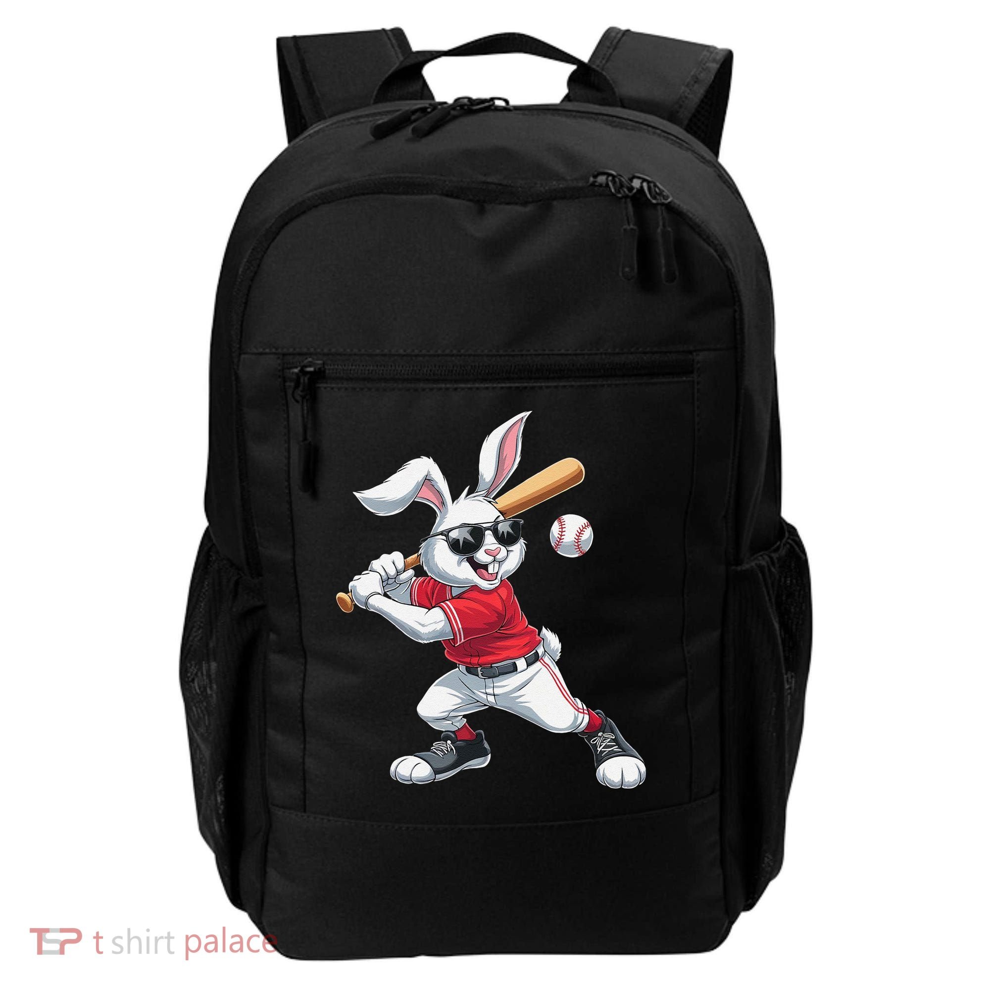 Happy Easter Bunny Playing Baseball Easter Sport Gift Backpack