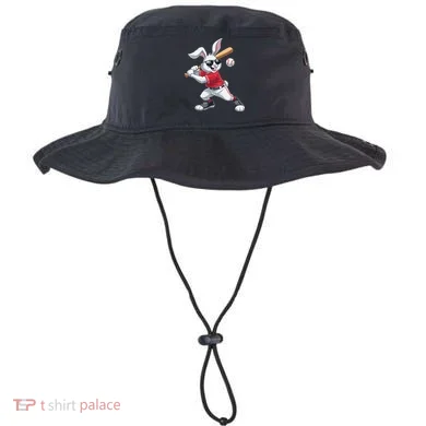 Happy Easter Bunny Playing Baseball Easter Sport Gift Bucket Hat