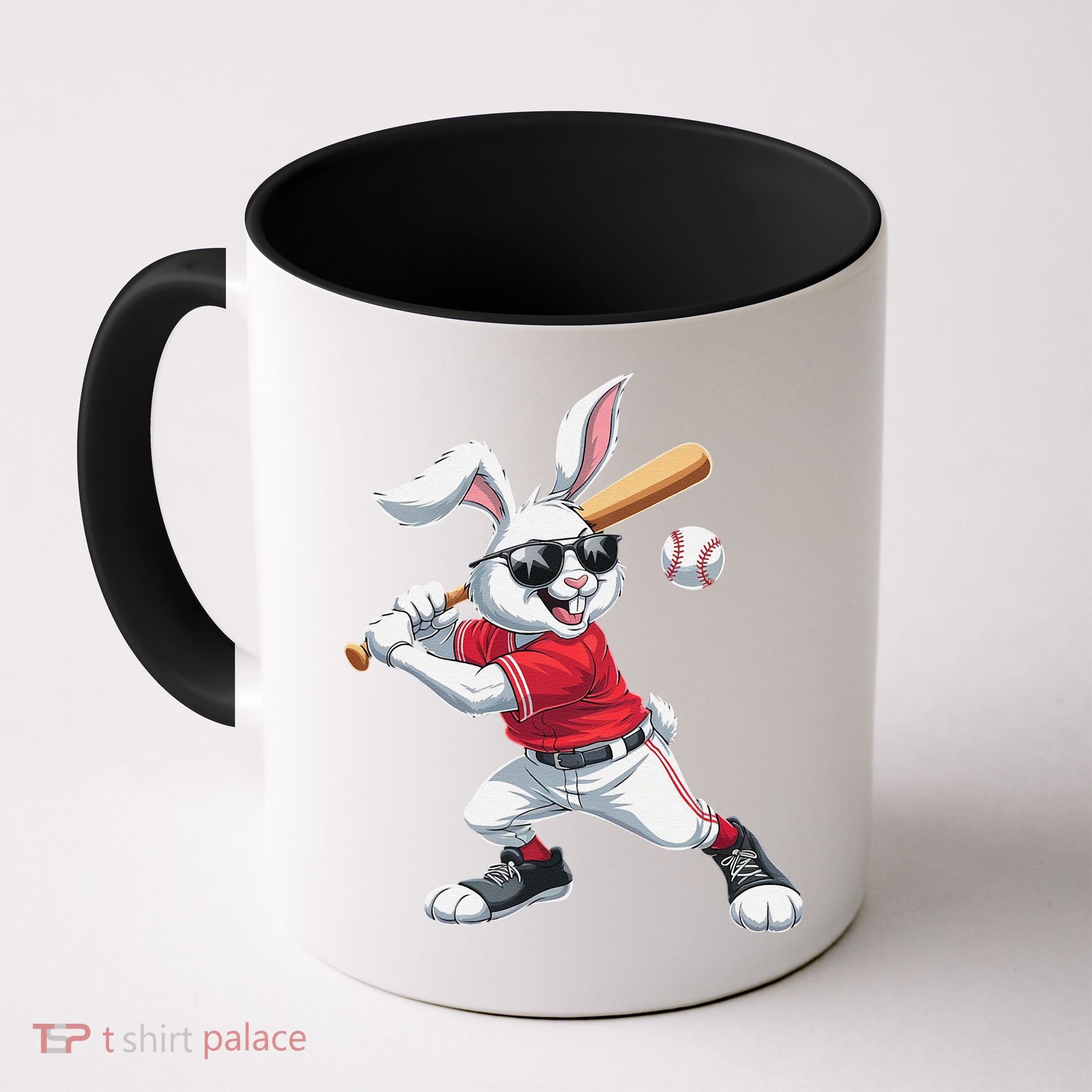 Happy Easter Bunny Playing Baseball Easter Sport Gift Coffee Mug