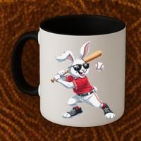 Happy Easter Bunny Playing Baseball Easter Sport Gift Coffee Mug thumb 2