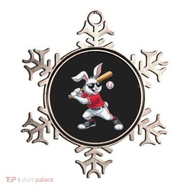Happy Easter Bunny Playing Baseball Easter Sport Gift Ornament