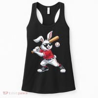 Happy Easter Bunny Playing Baseball Easter Sport Gift Women's Tank Top thumb 0