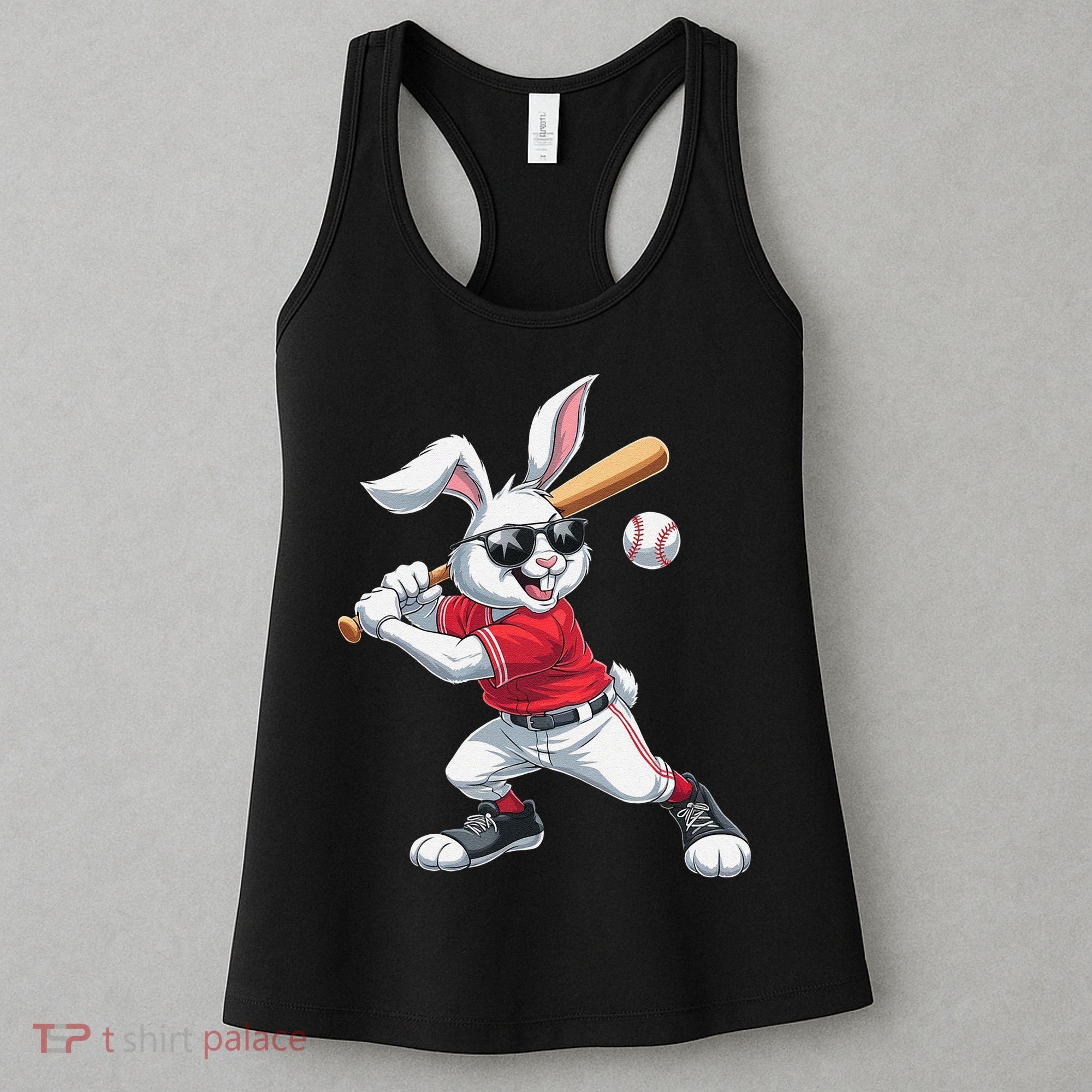 Happy Easter Bunny Playing Baseball Easter Sport Gift Women's Tank Top