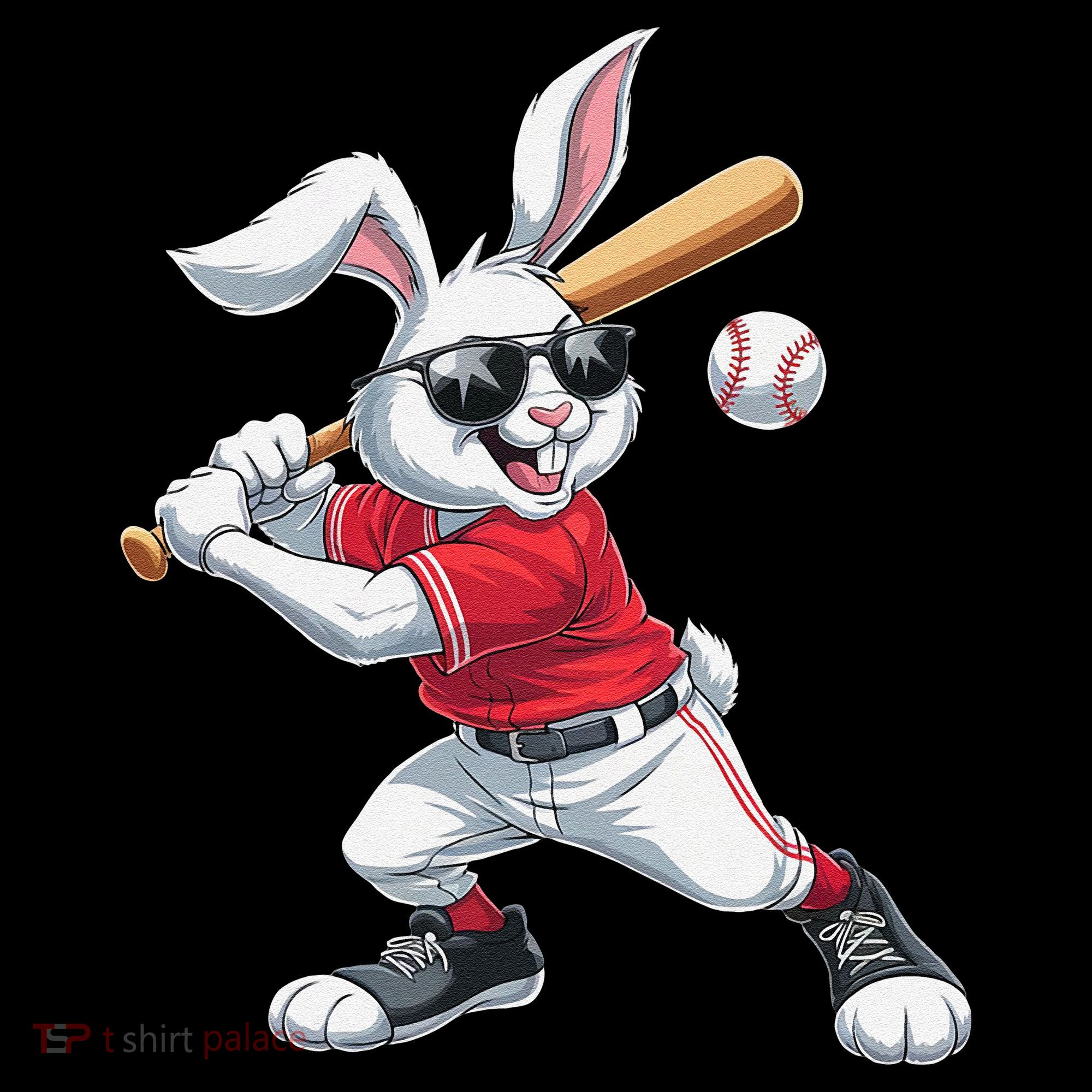 Happy Easter Bunny Playing Baseball Easter Sport Gift Toddler Hoodie