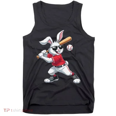 Happy Easter Bunny Playing Baseball Easter Sport Gift Tank Top