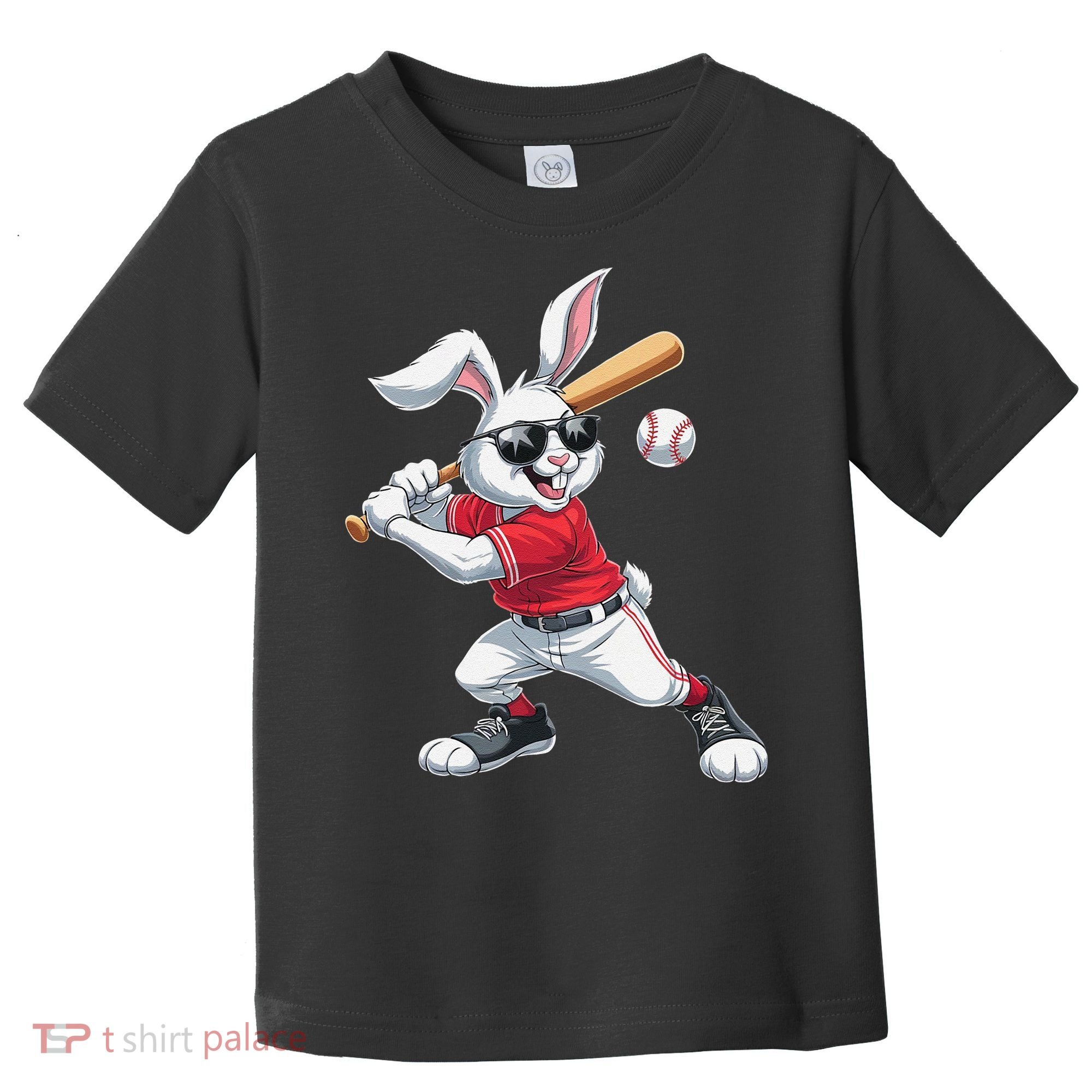 Happy Easter Bunny Playing Baseball Easter Sport Gift Toddler T-Shirt