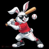 Happy Easter Bunny Playing Baseball Easter Sport Gift Women's T-Shirt thumb 6