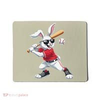 Happy Easter Bunny Playing Baseball Easter Sport Gift Mousepad thumb 0