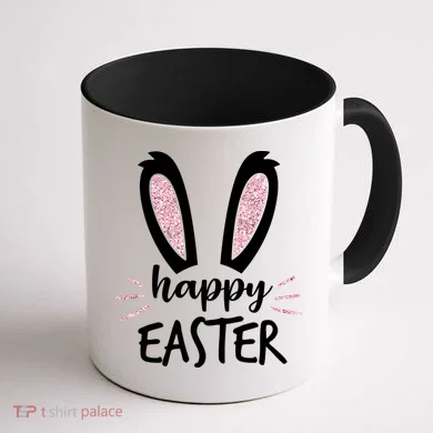 Happy Easter Bunny Ears Coffee Mug back