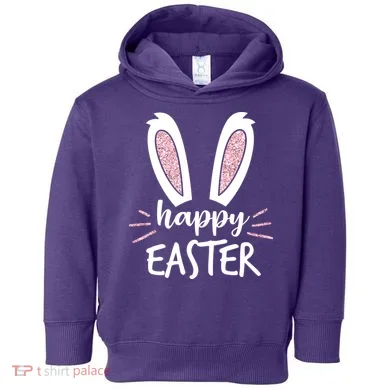 Happy Easter Bunny Ears Toddler Hoodie