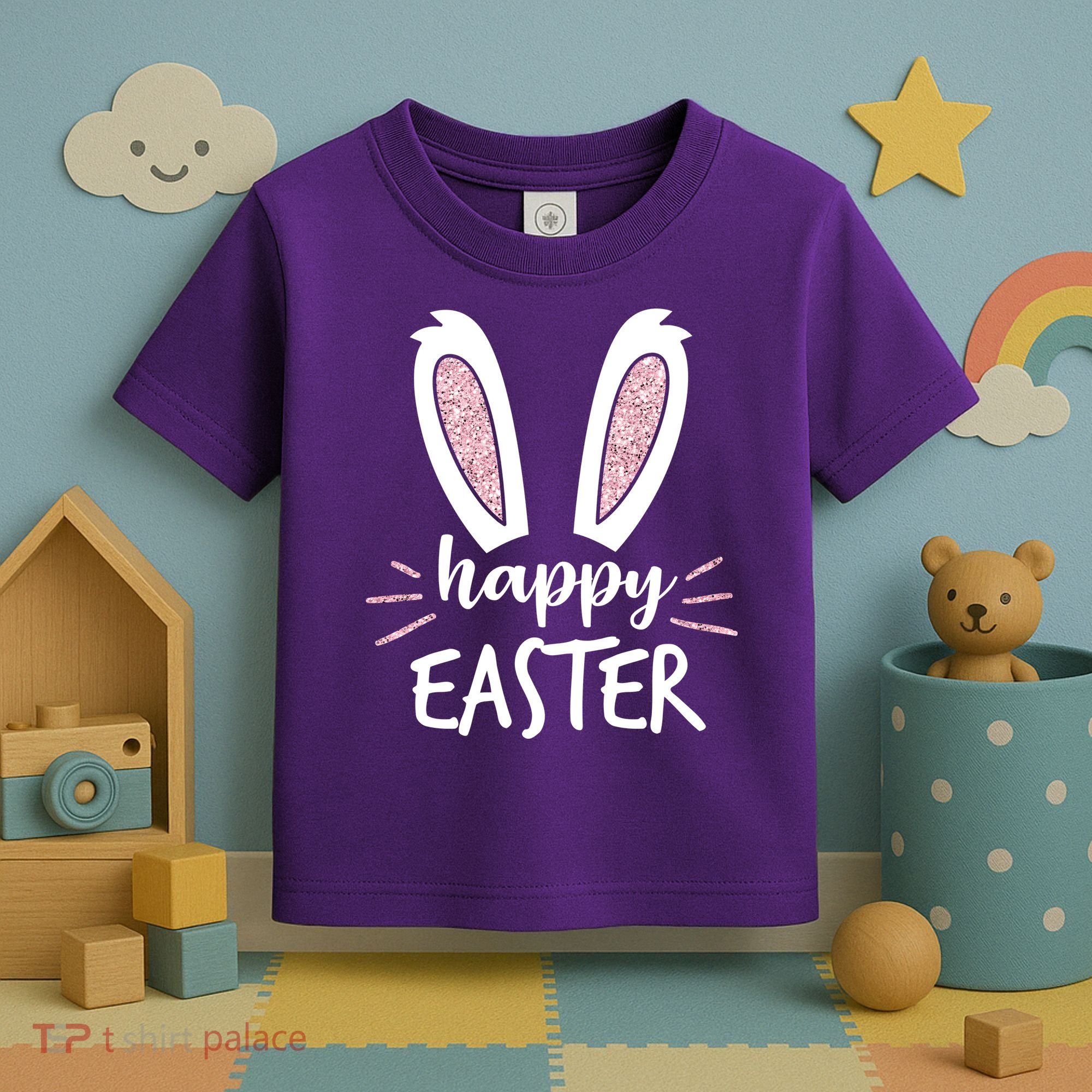 Happy Easter Bunny Ears Toddler T-Shirt