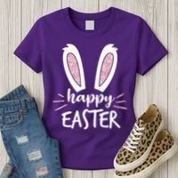 Happy Easter Bunny Ears Women's T-Shirt thumb 3