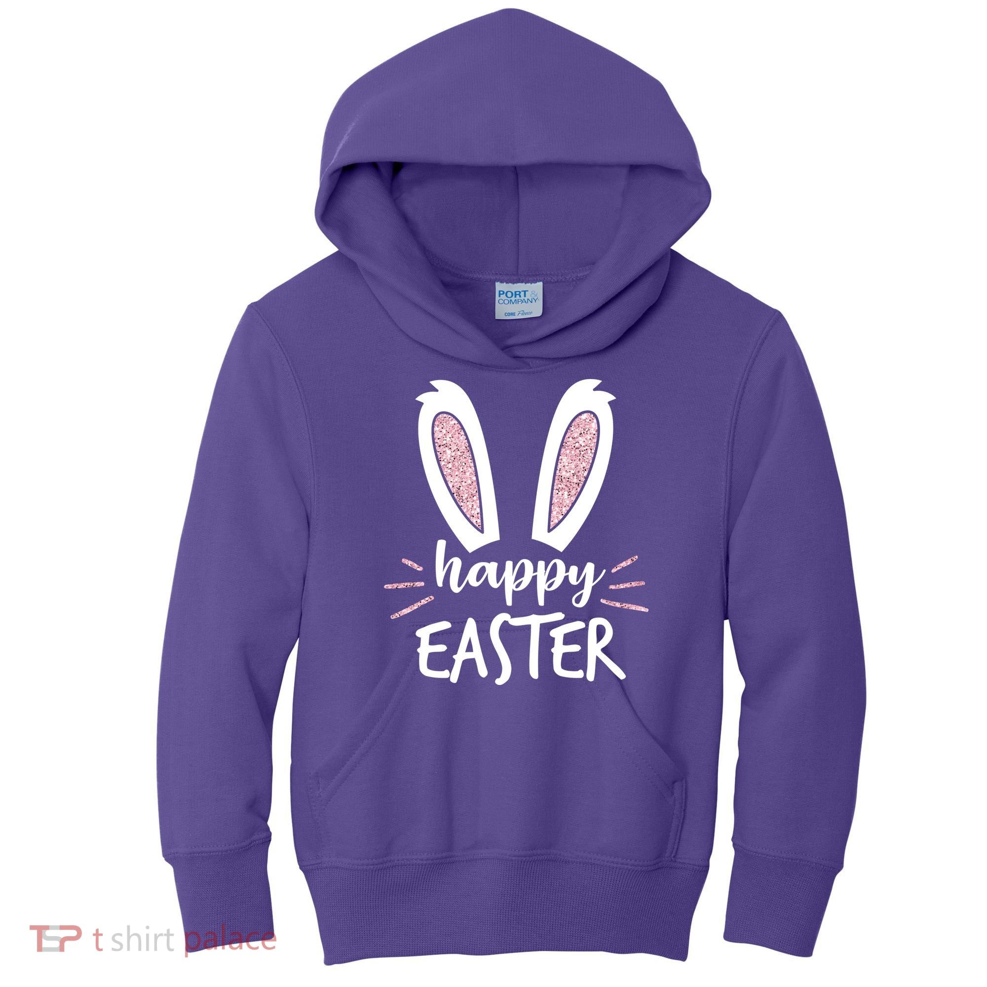 Happy Easter Bunny Ears Kids Hoodie