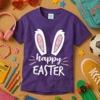 Happy Easter Bunny Ears Kids T-Shirt thumb 3