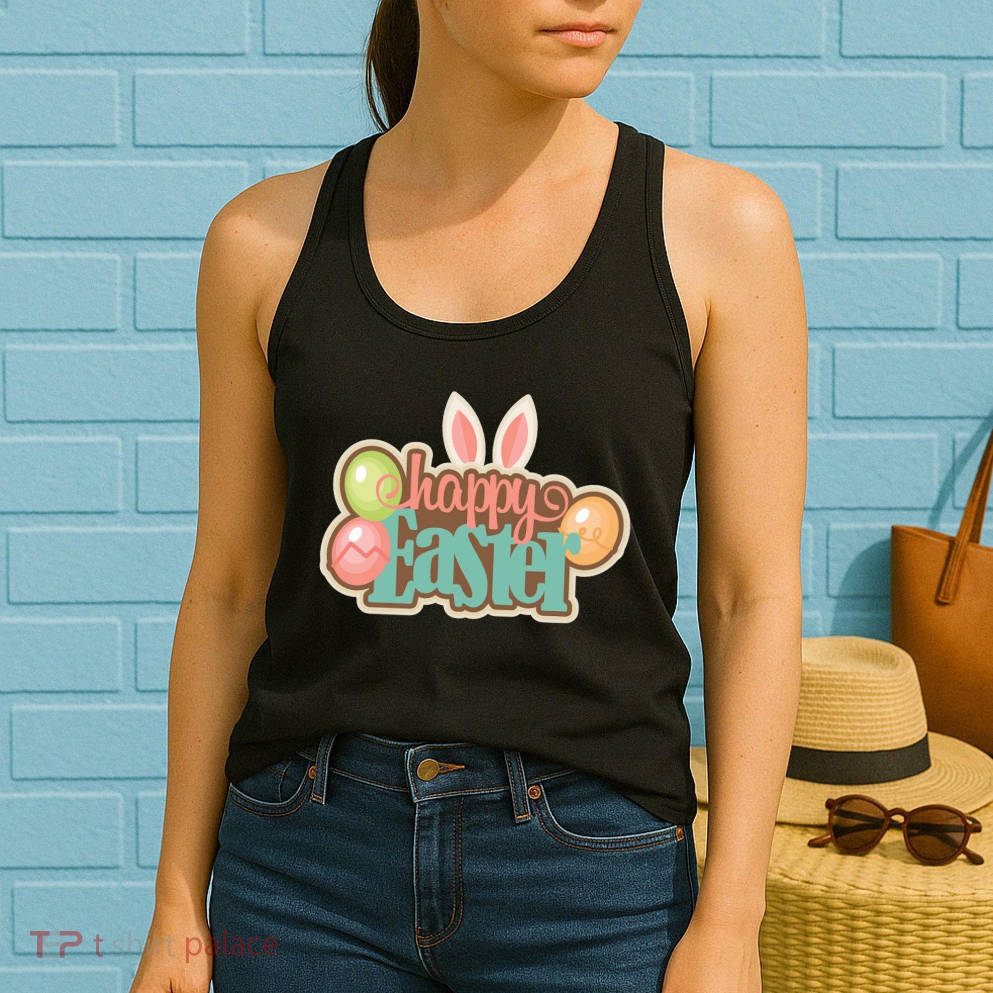 Happy Easter Bunny Ears Holiday Women's Tank Top