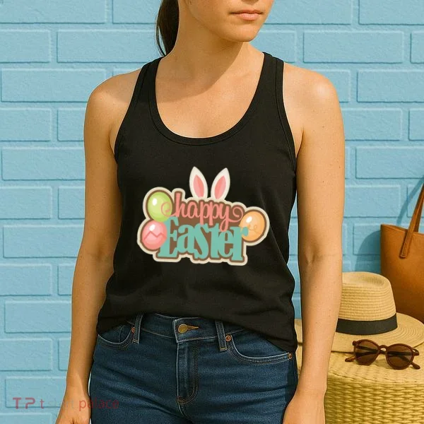 Happy Easter Bunny Ears Holiday Women's Tank Top