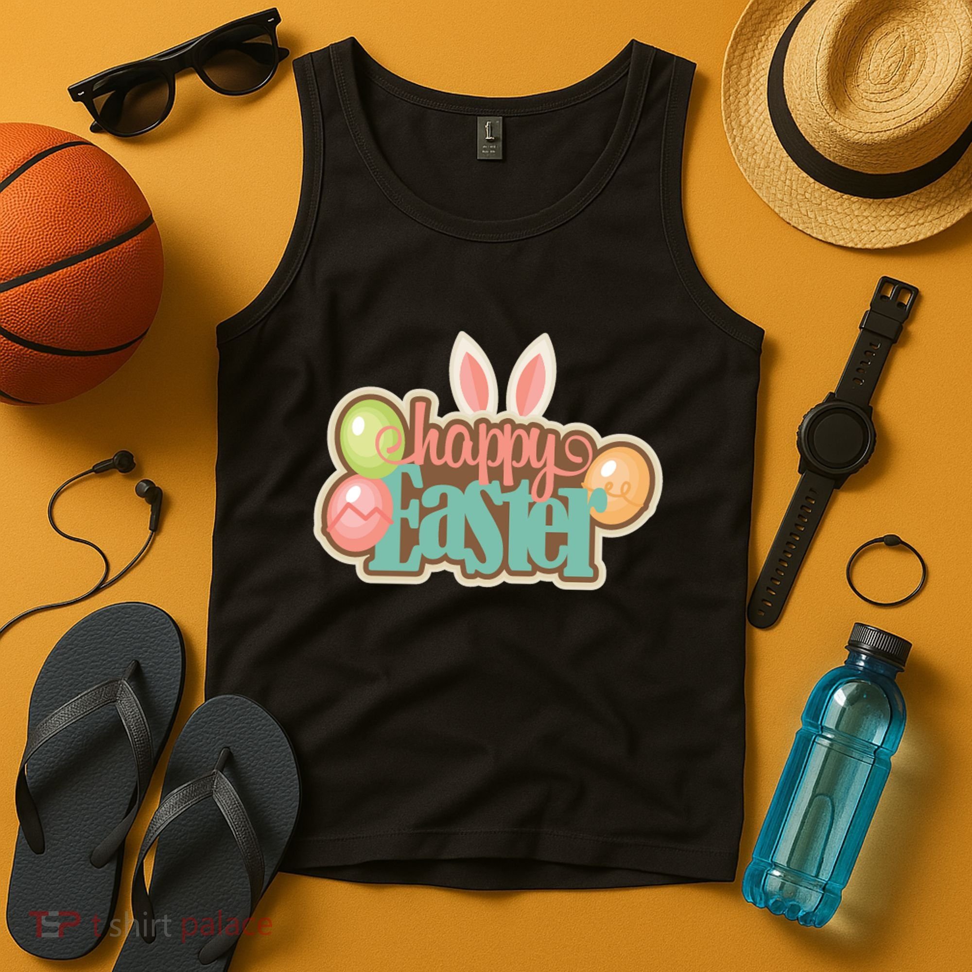 Happy Easter Bunny Ears Holiday Tank Top