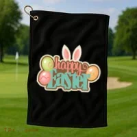 Happy Easter Bunny Ears Holiday Golf Towel thumb 1