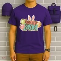Happy Easter Bunny Ears Holiday T-Shirt thumb 6