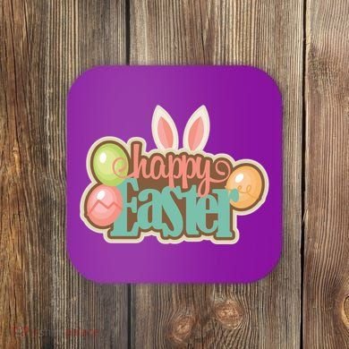 Happy Easter Bunny Ears Holiday Coaster