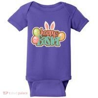 Happy Easter Bunny Ears Holiday Baby Bodysuit thumb 0