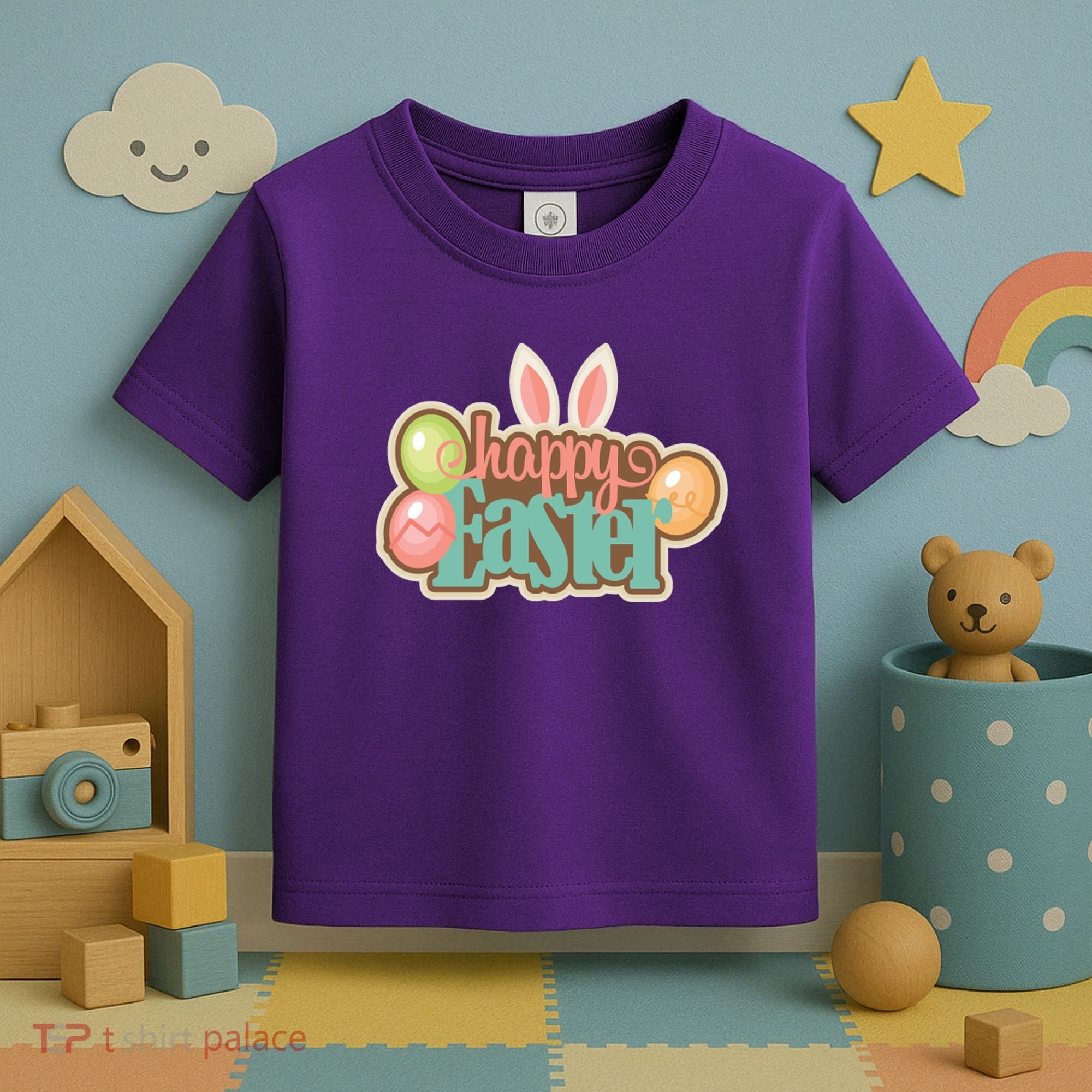 Happy Easter Bunny Ears Holiday Toddler T-Shirt