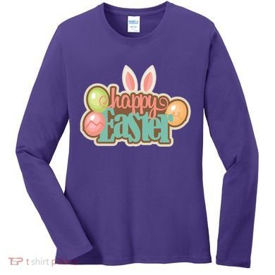 Happy Easter Bunny Ears Holiday Women's Long Sleeve Shirt