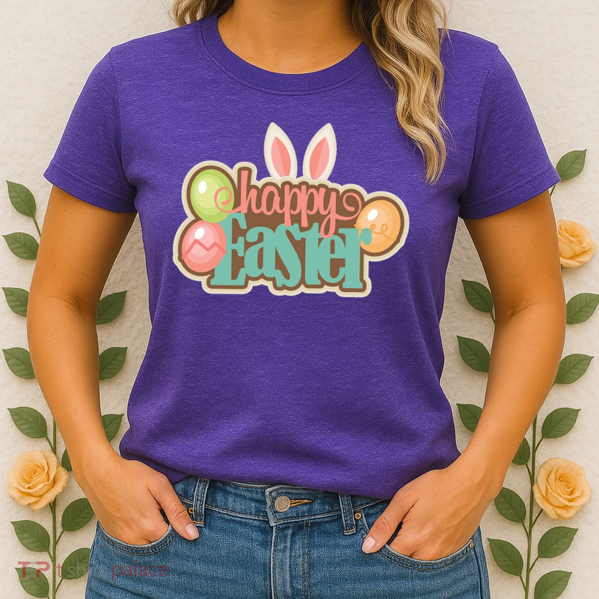 Happy Easter Bunny Ears Holiday Women's T-Shirt