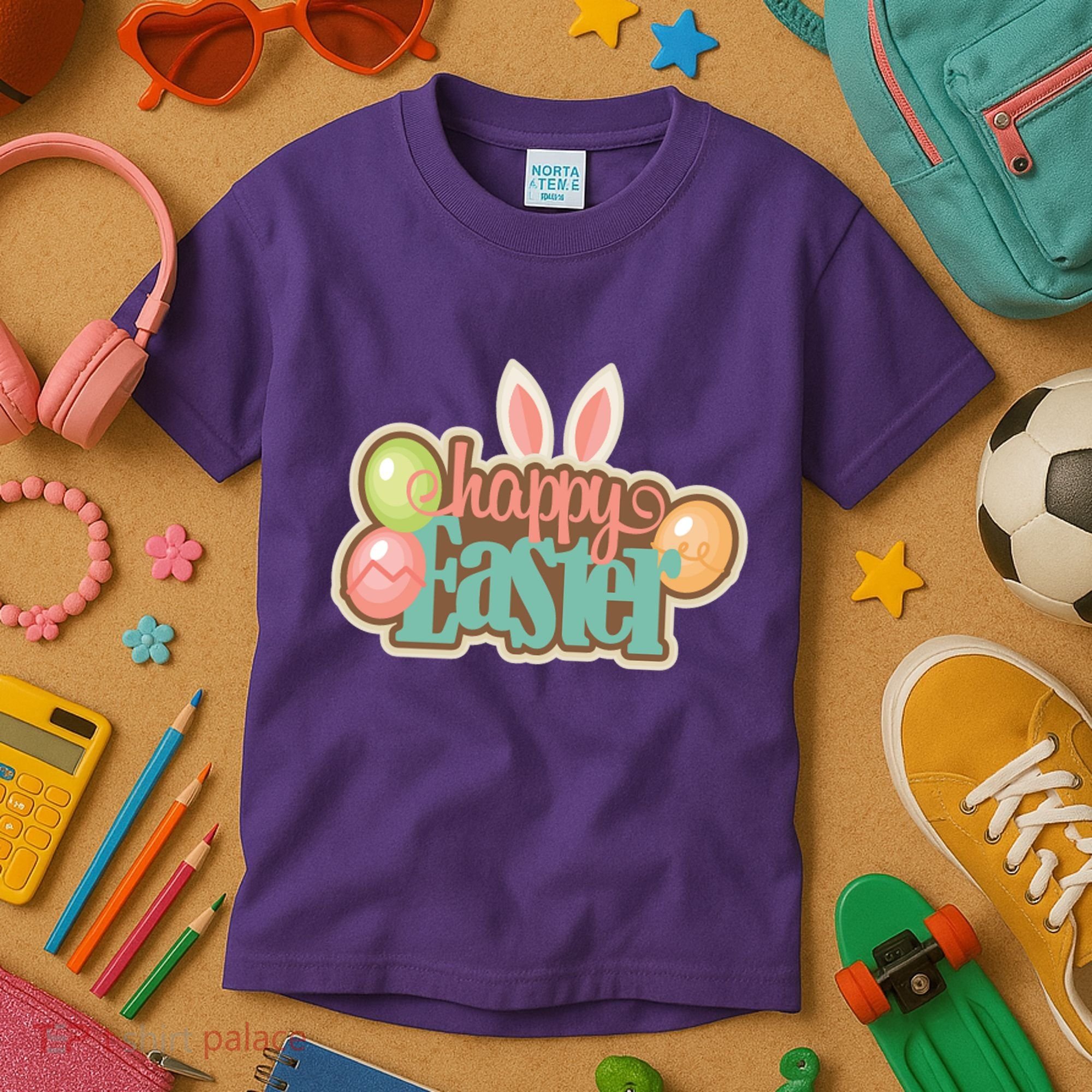 Happy Easter Bunny Ears Holiday Kids T-Shirt