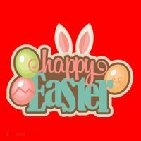Happy Easter Bunny Ears Holiday Santa Hat thumb 1