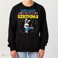 Happy Easter Birthday Bunny Cake Bday Party Women's Sweatshirt thumb 0
