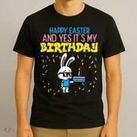 Happy Easter Birthday Bunny Cake Bday Party T-Shirt thumb 3