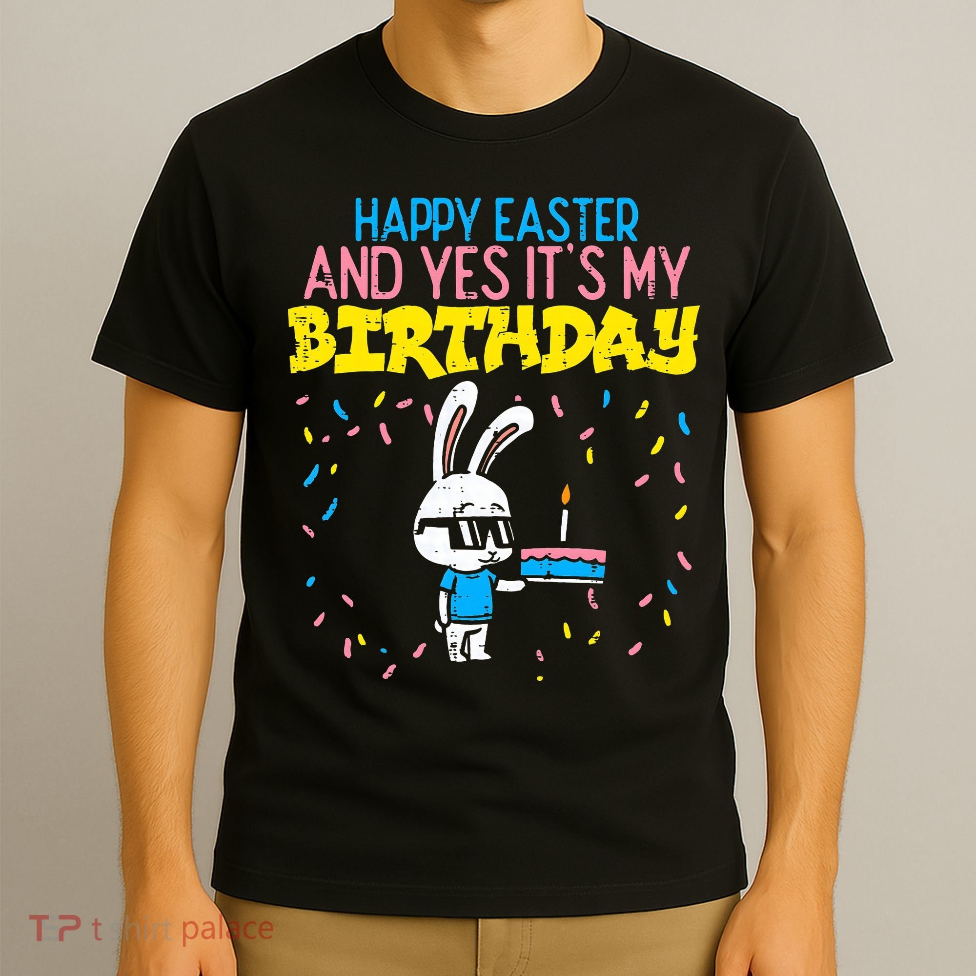 Happy Easter Birthday Bunny Cake Bday Party T-Shirt