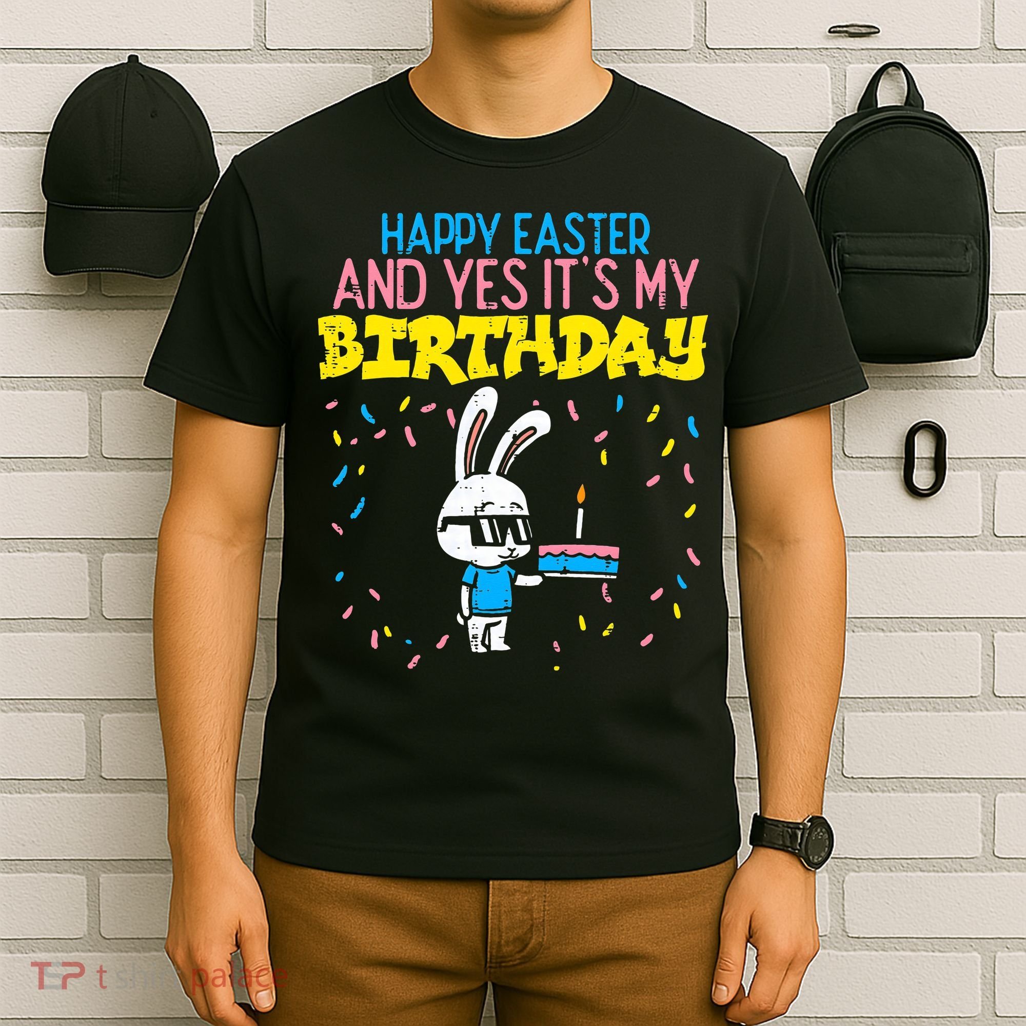 Happy Easter Birthday Bunny Cake Bday Party T-Shirt