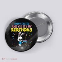 Happy Easter Birthday Bunny Cake Bday Party Button thumb 0