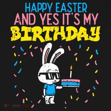 Happy Easter Birthday Bunny Cake Bday Party Button