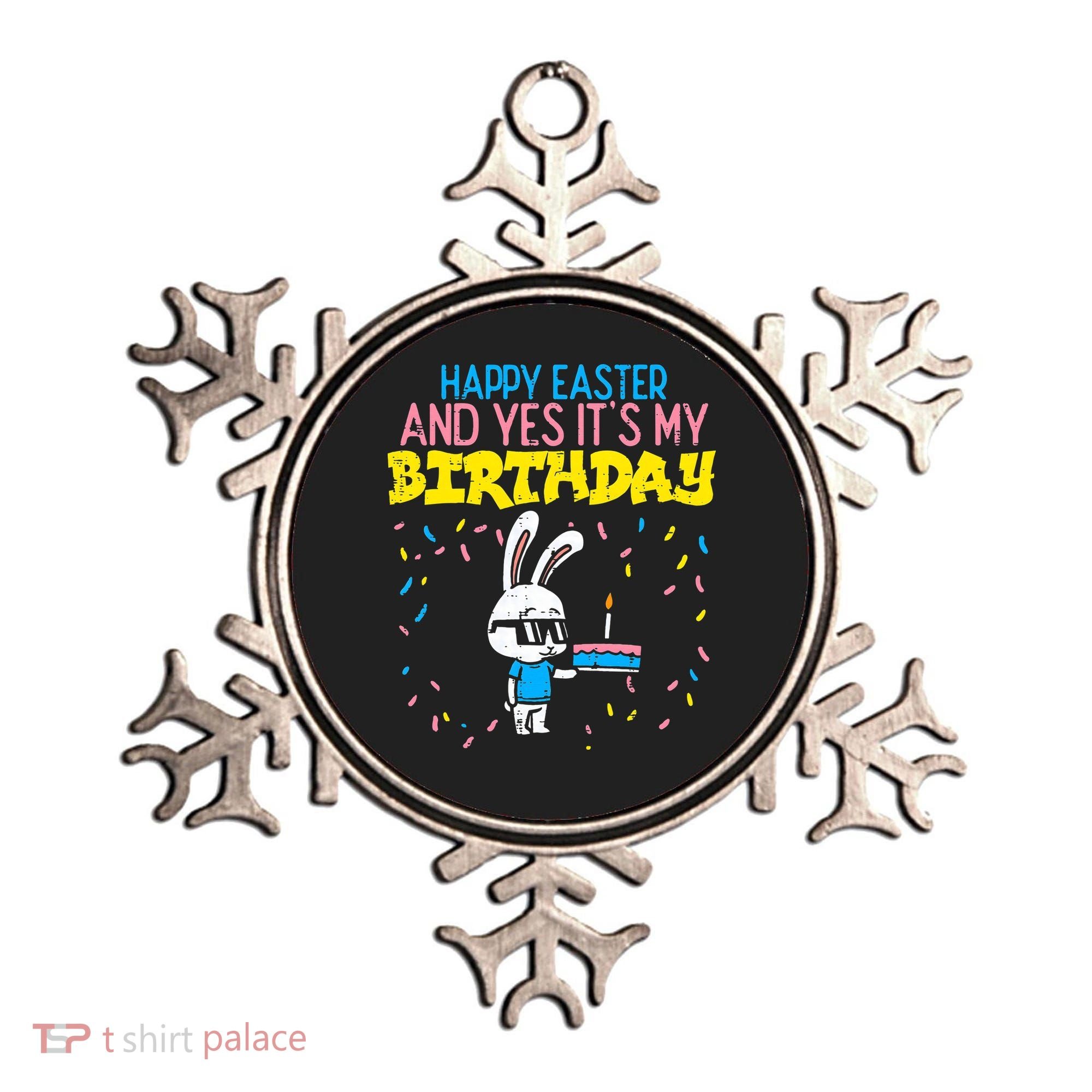 Happy Easter Birthday Bunny Cake Bday Party Ornament