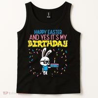 Happy Easter Birthday Bunny Cake Bday Party Tank Top thumb 2